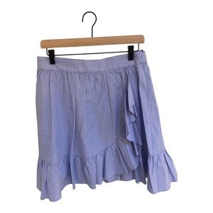 Kate Spade NY Chambray Blue Ruffle Skirt Size 8